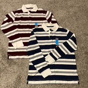 New boys Arizona Jean co stripped long sleeve shirts, size large 14/16